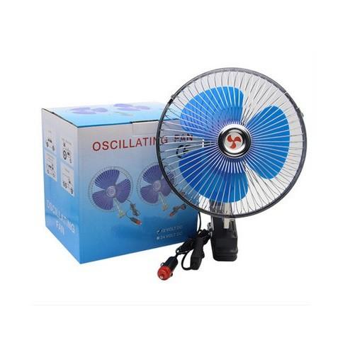 Quạt lồng sắt đế kẹp 12V hoặc 24V dùng trên ô tô XE TẢI CẦN CẨU-Đường kính 18cm 3 cánh