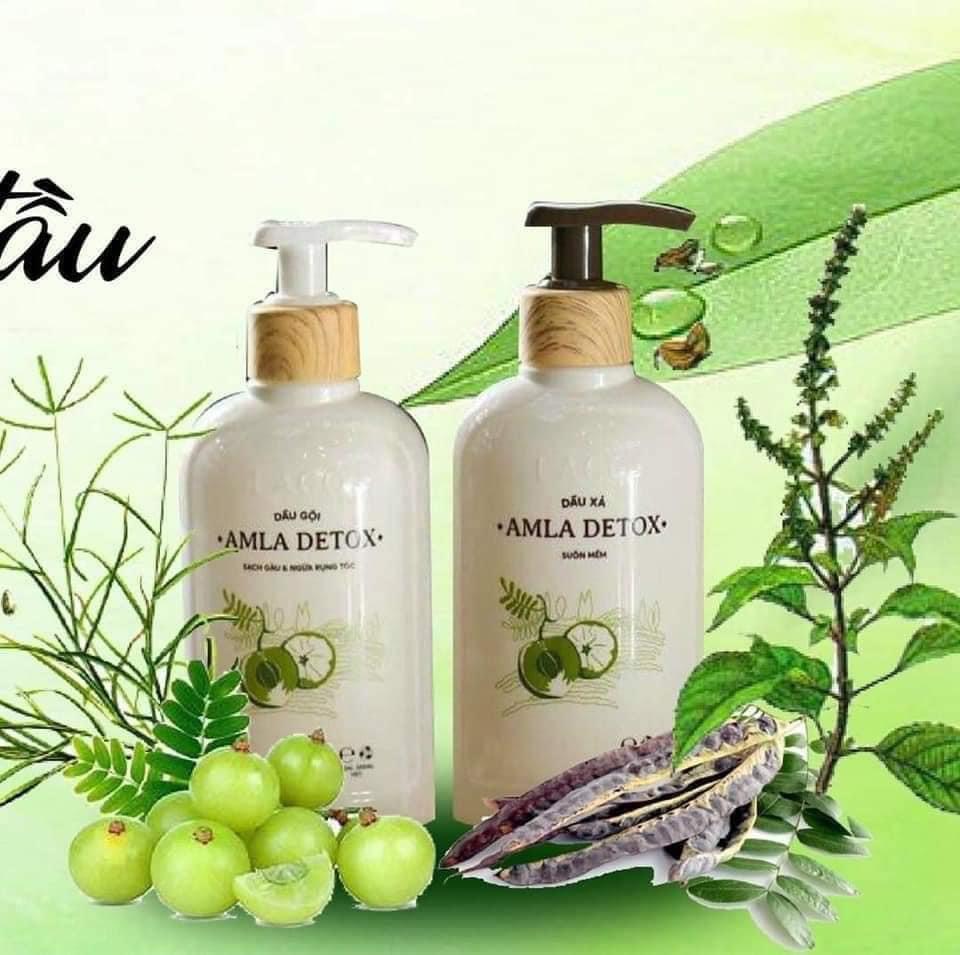 Bộ Dầu Gội - Xả AMLA DETOX LACO  Giải pháp cho tóc rụng và nhiều gàu