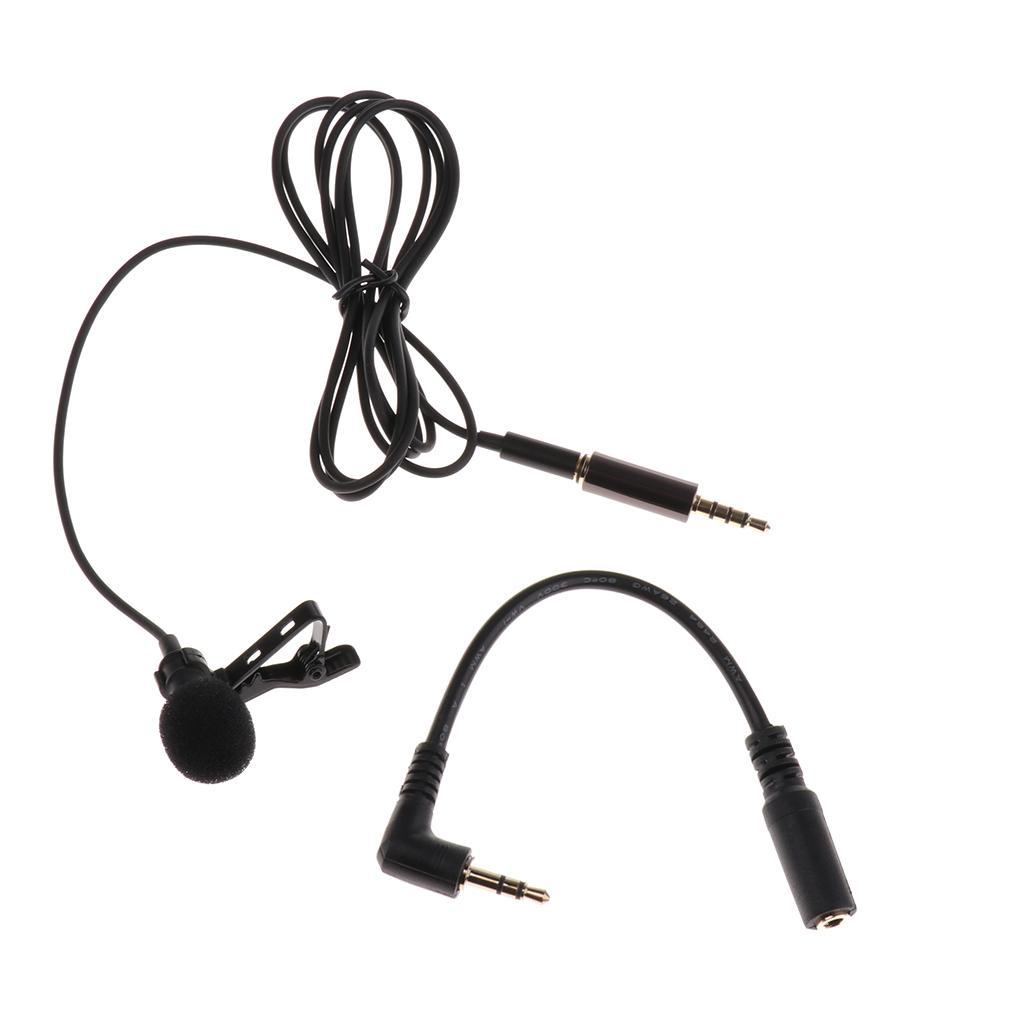 Lavalier 3.5mm Mic Microphone with Microphone Adapter Cable for Smartphone