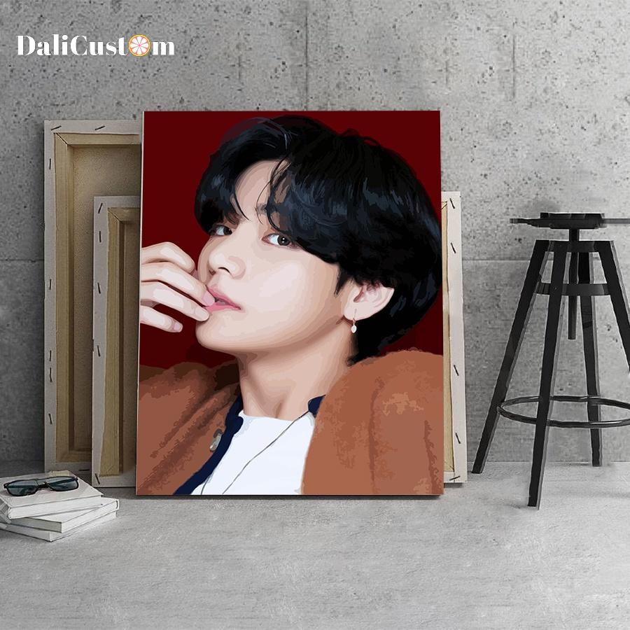Tranh Tô Màu Số Hóa V BTS 3 Mẫu Cực Hot 36 Màu