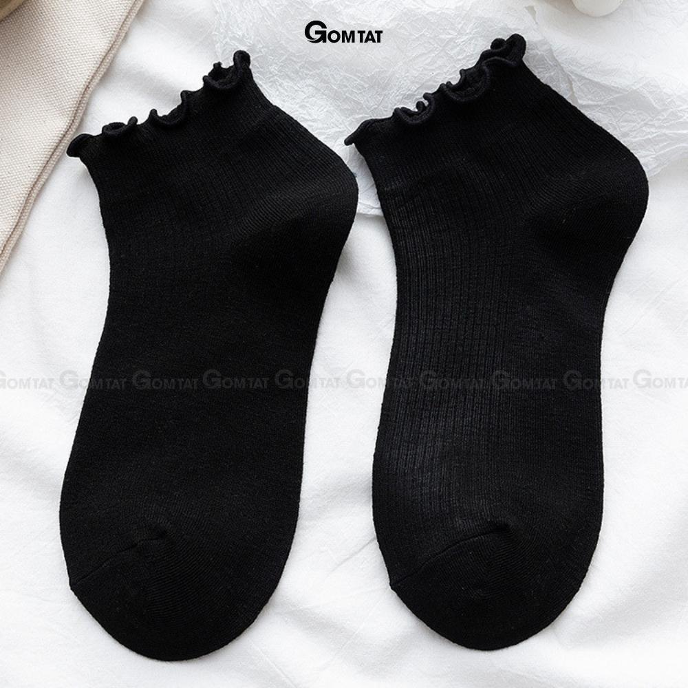 Tất vớ nữ cổ ngắn, cổ bèo nhẹ nhàng, chất liệu cotton mềm mại, thấm hút, thoáng khí - NGANCOBEO-FIVE-2004-1DOI