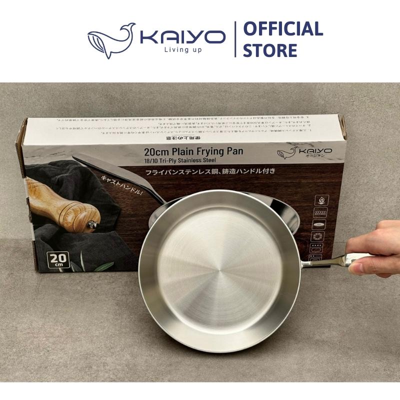 Chảo inox trơn thân đáy liền 3 lớp Tri-Ply Kaiyo, size 20cm