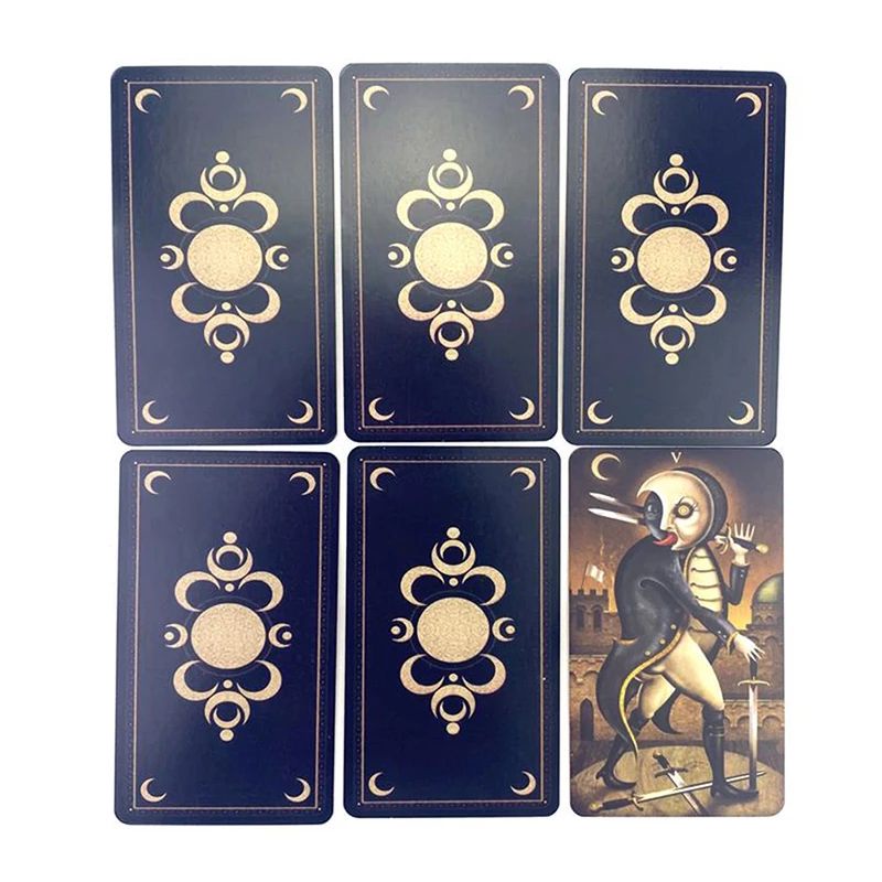 Bộ Bài Deviant Moon Tarot 78 Thẻ Mạ Màu, Hộp Sắt