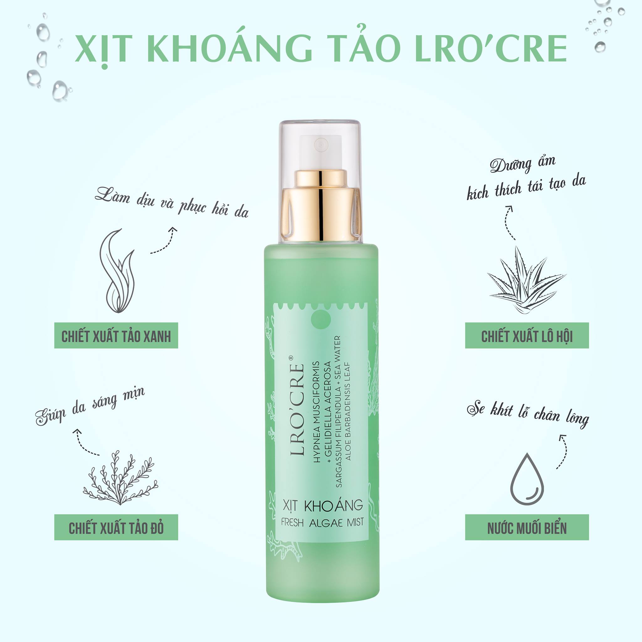 Nước Xịt Khoáng Dưỡng Da LRO'CRE