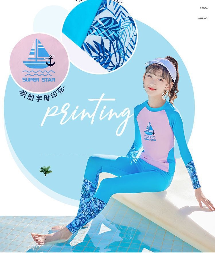 Đồ bơi bé gái tay dài quần dài chống nắng