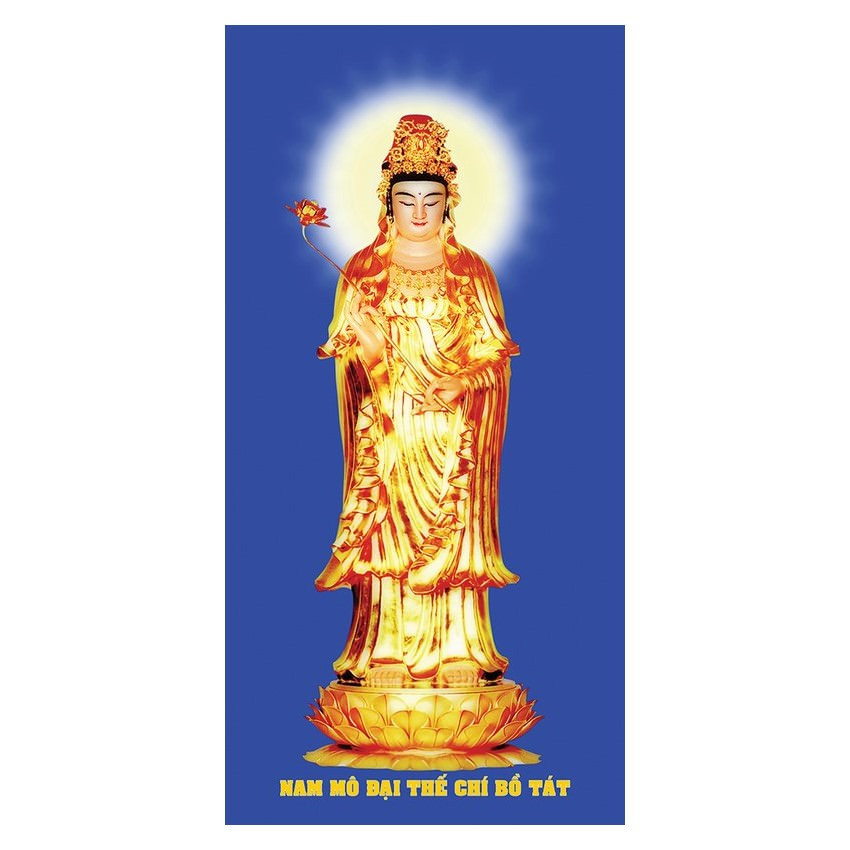 Tranh gỗ treo tường trang trí nhà cửa cao cấp hiện đại mẫu tượng vàng quan thế âm bồ tát, Tranh Phật Giáo Tam Thánh 2431