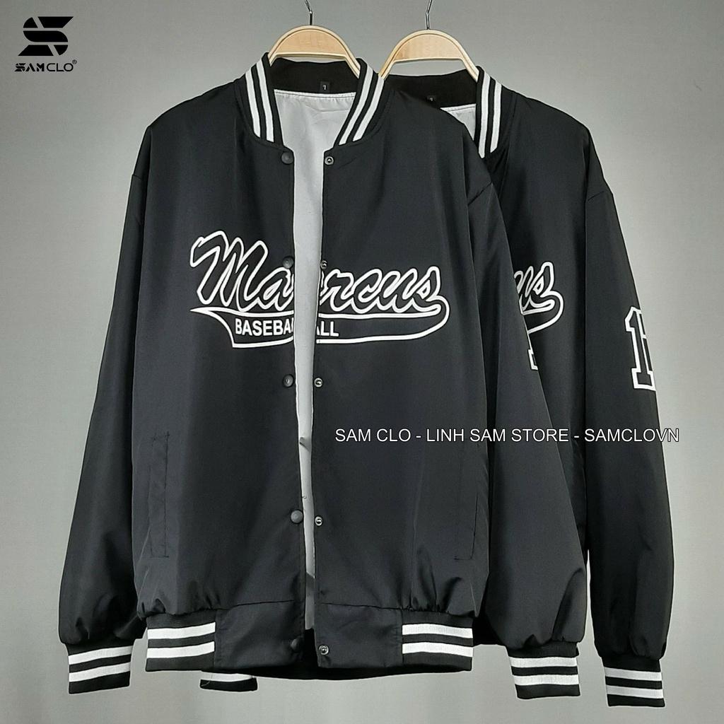 Áo khoác dù bomber 2 lớp nam nữ SAM CLO phong cách bóng chày form rộng unisex mặc cặp - couple in chữ marcus BASEBALL 17