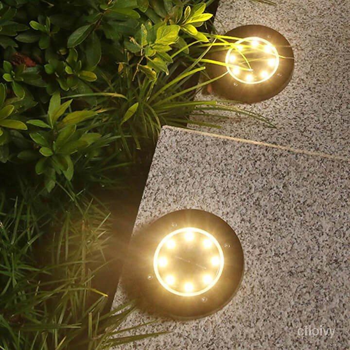 Đèn Led Cắm Cỏ Sân Vườn Năng Lượng Mặt Trời Tròn 8 Bóng Led Tg Trí Sân Vườn, Lối Đi, Quán Cà Phê, Đèn Rọi