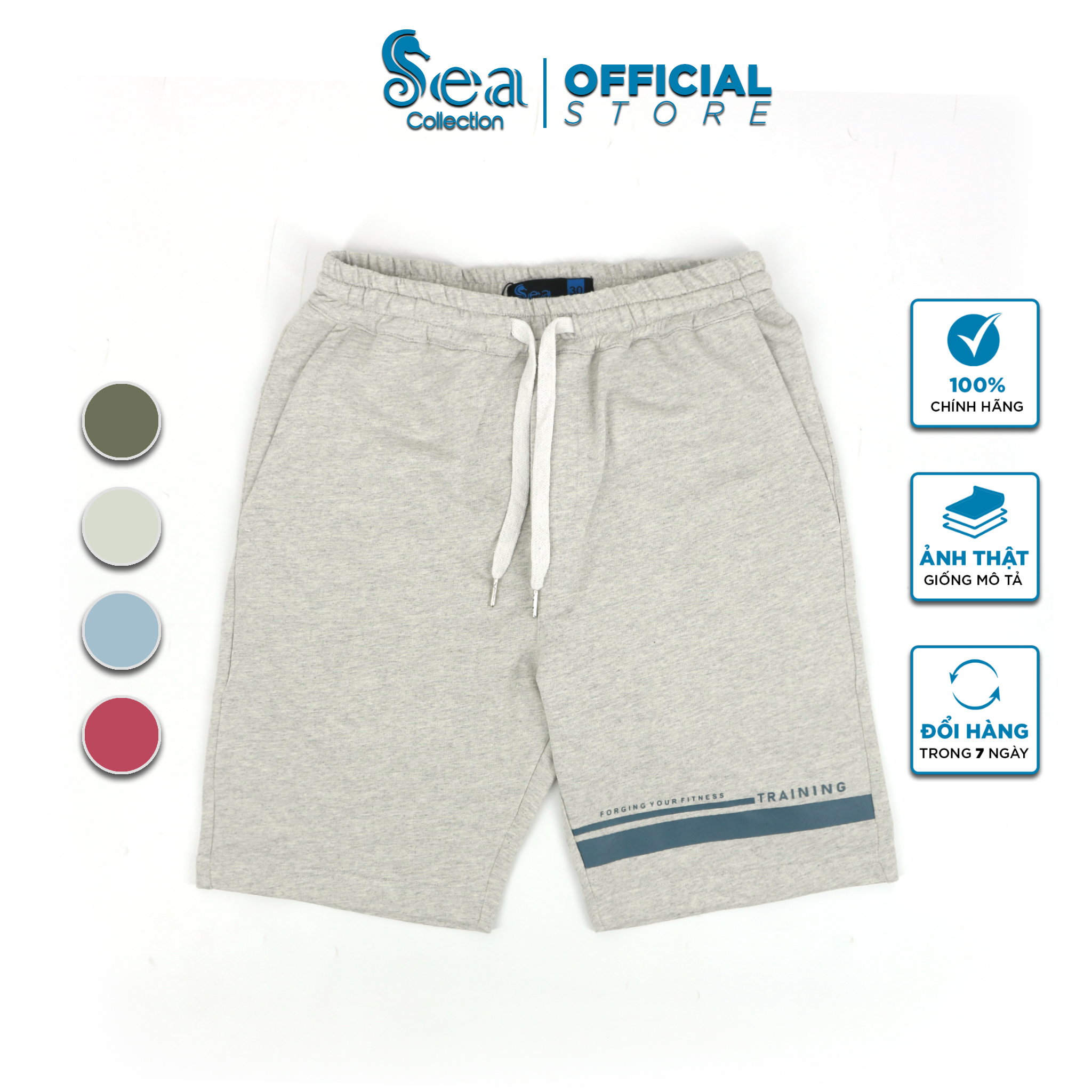 Quần Short Gym Nam Sea Collection Thun Da Cá In Lai 6862