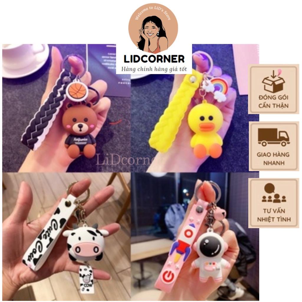 Móc khoá hình gấu, bò, vịt, khủng long, phi hành gia siêu dễ thương