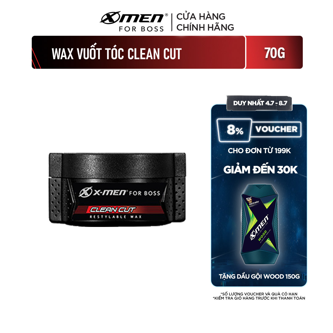 Sáp vuốt tóc X-Men For Boss Wax CLEAN CUT 70g