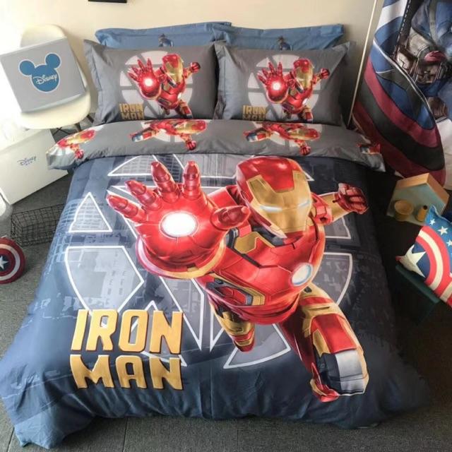 Set Cotton 3D Disney Hàng Nhập Khẩu Cao Cấp 100% Cotton Mẫu IRON MAN (Kèm Ảnh Thật)