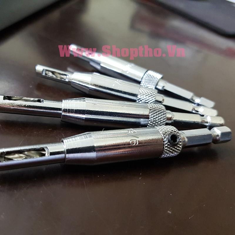 Bộ 4 mũi khoan mồi bản lề lá cửa gỗ