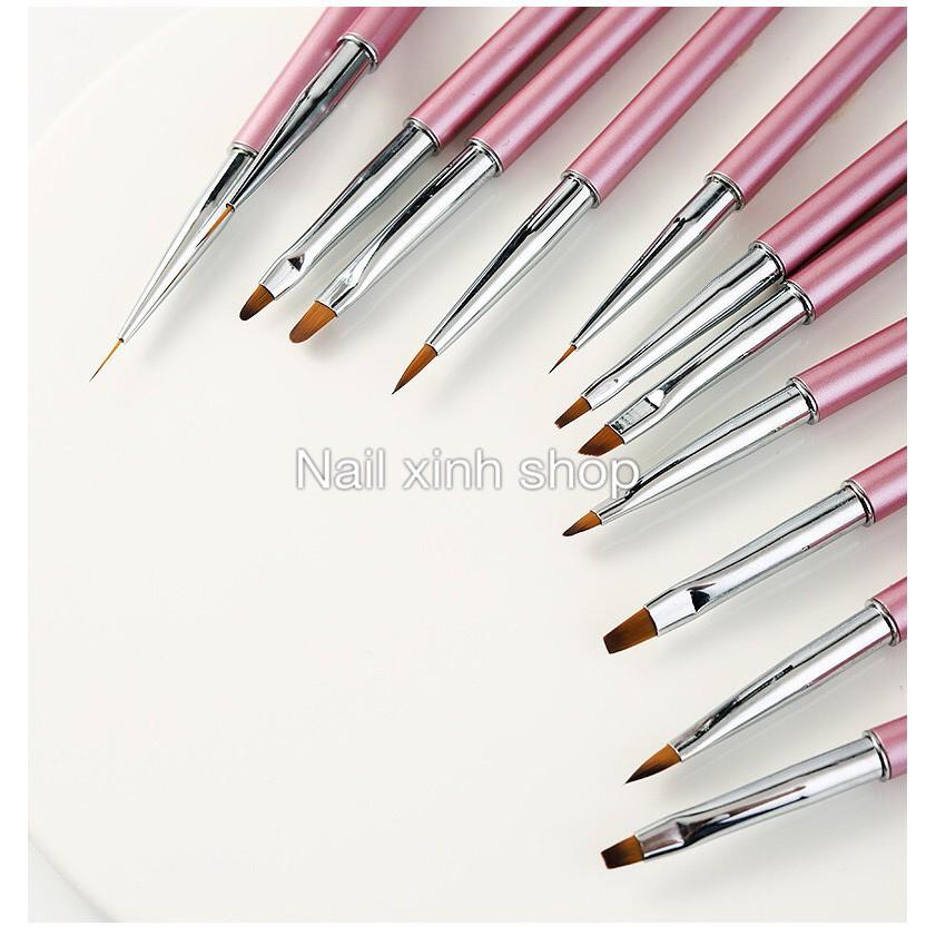 Set 12 cọ vẽ nail nghê thuật, phụ kiện nail cao cấp chuyên dụng nail salon , cọ vẻ gel hot 2020