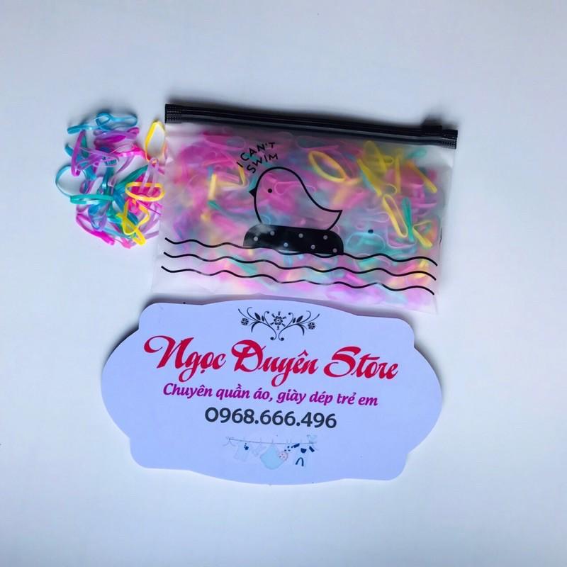Chun Buộc Tóc Cho Bé Sợi Siêu Dai Túi - Loại Túi Zíp 500 cái, Hàng loại 1 dày dặn, đanh dây.