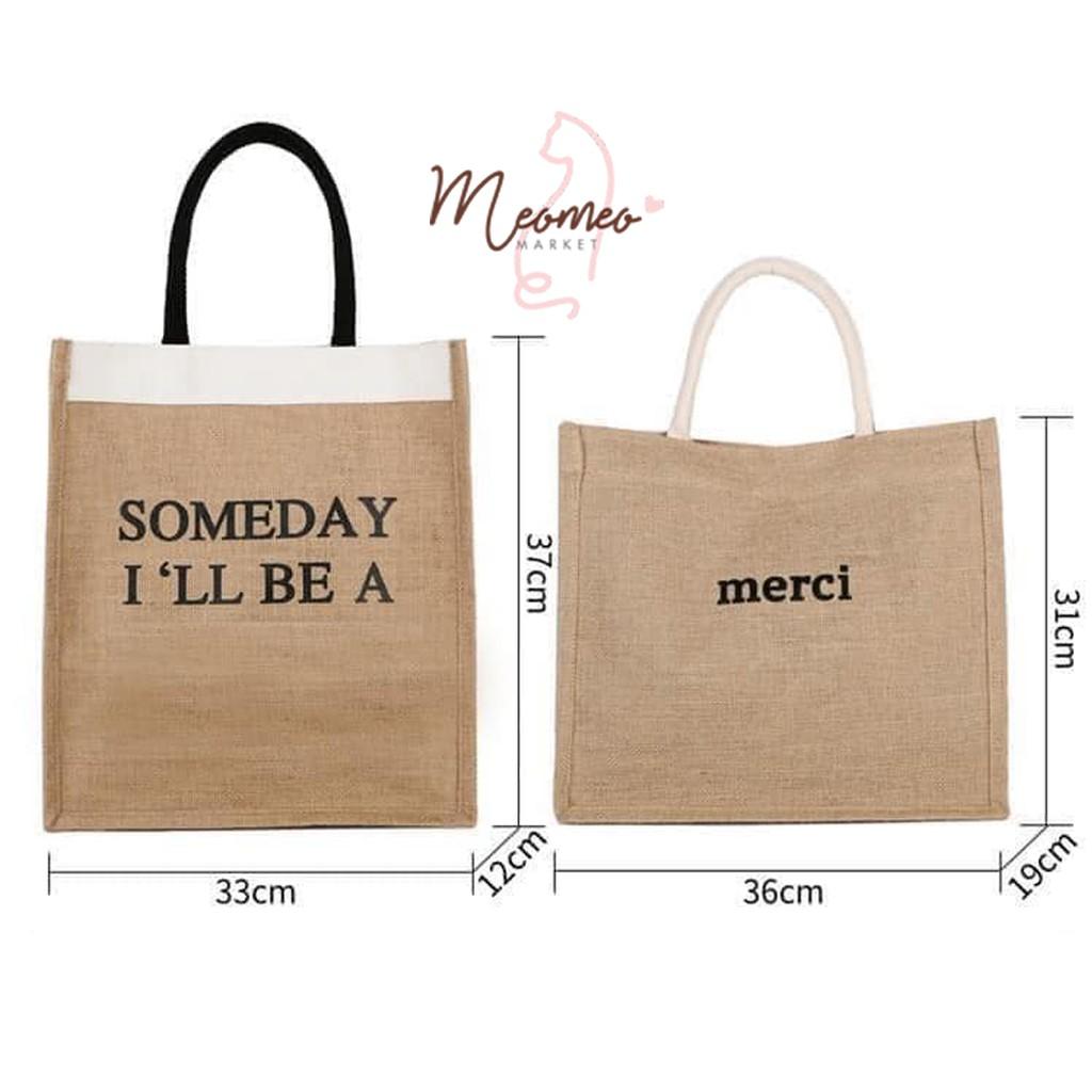 Túi Cói Đi Du Lịch Đi Biển Đi Chơi Siêu Hot Hit - Túi Cói Merci Loại 1 Cực Trend