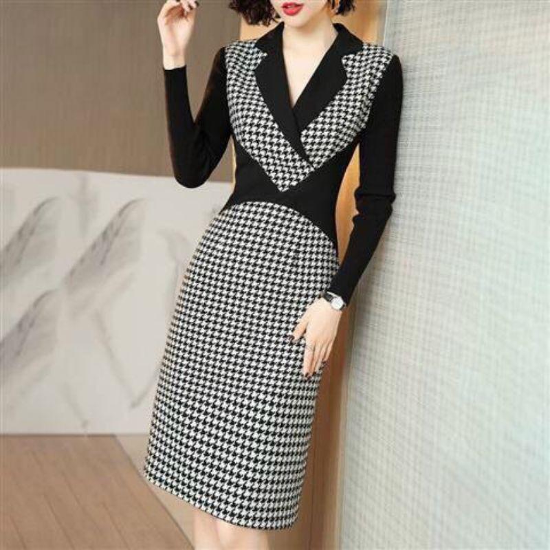 ĐẦM BODY CARO CỔ VEST CAO CẤP ( HÀNG NHẬP
