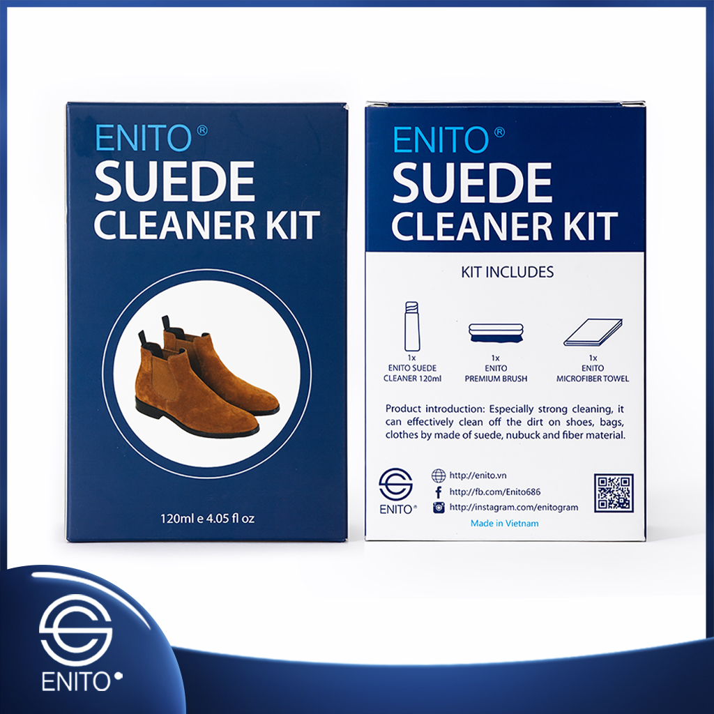 Bộ Vệ Sinh Giày Da Lộn Enito Suede Clean Kit 2021 - Dung tích 120ml - Chuyên Vệ Sinh Các Loại Giày Da Lộn, Da nurbuck