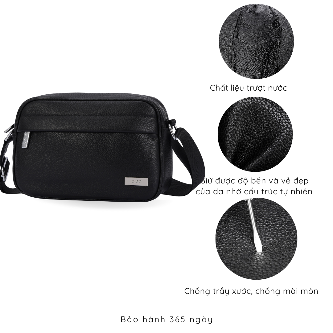 Túi đeo chéo nam da thật cao cấp, túi da công sở unisex phom chữ nhật năng động MB1 - 7010