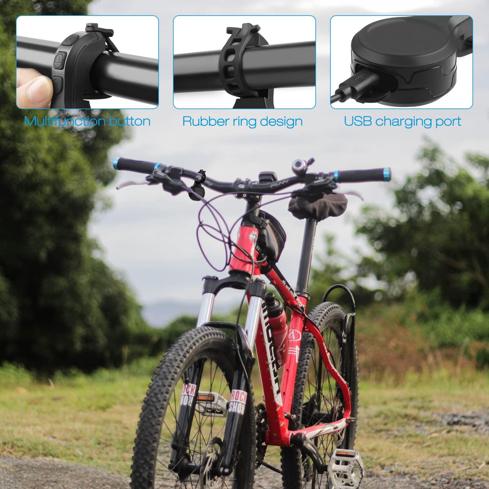 Chuông xe đạp, Chuông xe đạp điện có thể sạc lại USB, Còi xe đạp điện 80-130dB, Chuông xe đạp điện tử, Chuông xe đạp chống nước IPX6 cho MTB Road Bike BMX Scooter