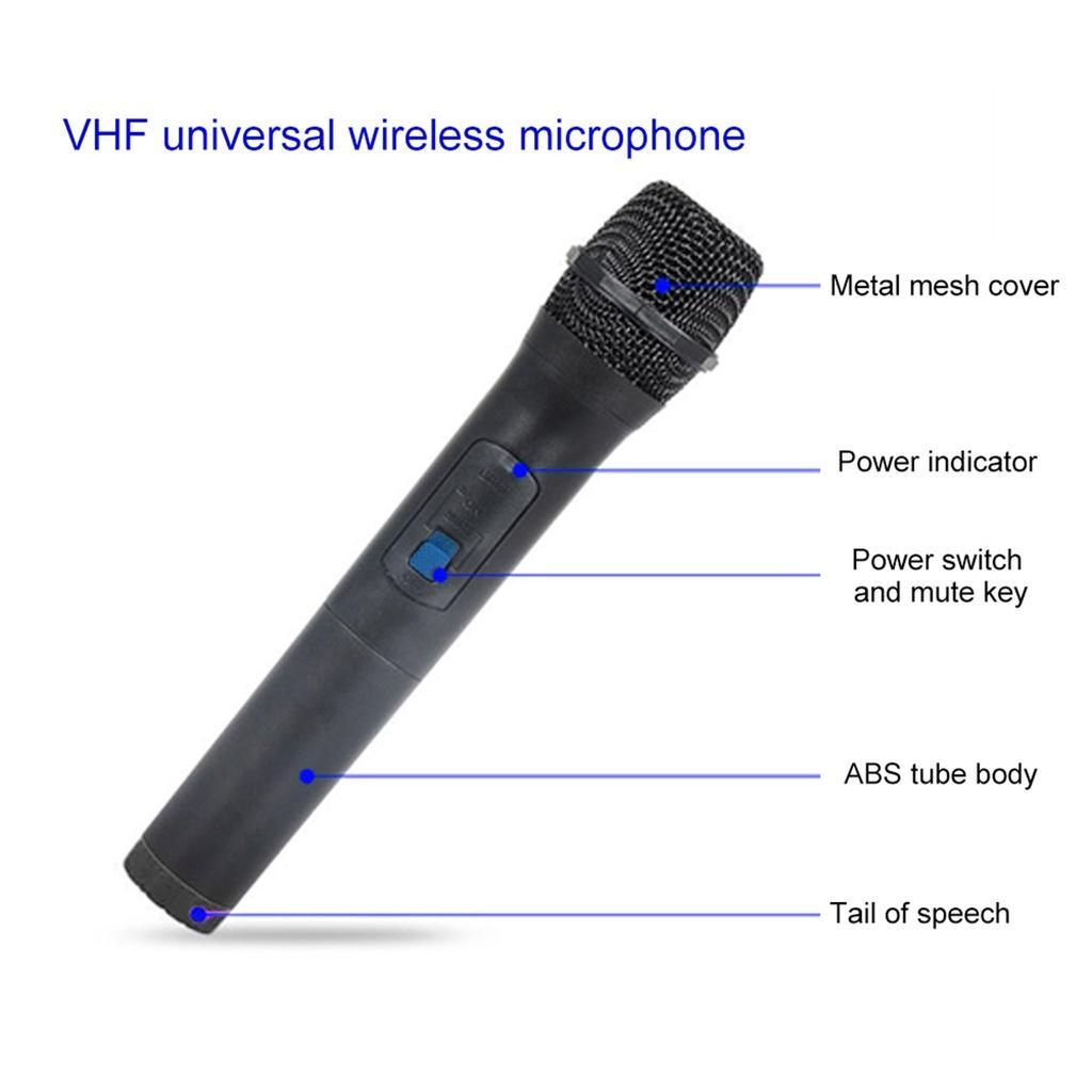 Micro Không Dây VHF Bằng Nhựa Dùng Để Hát Karaoke