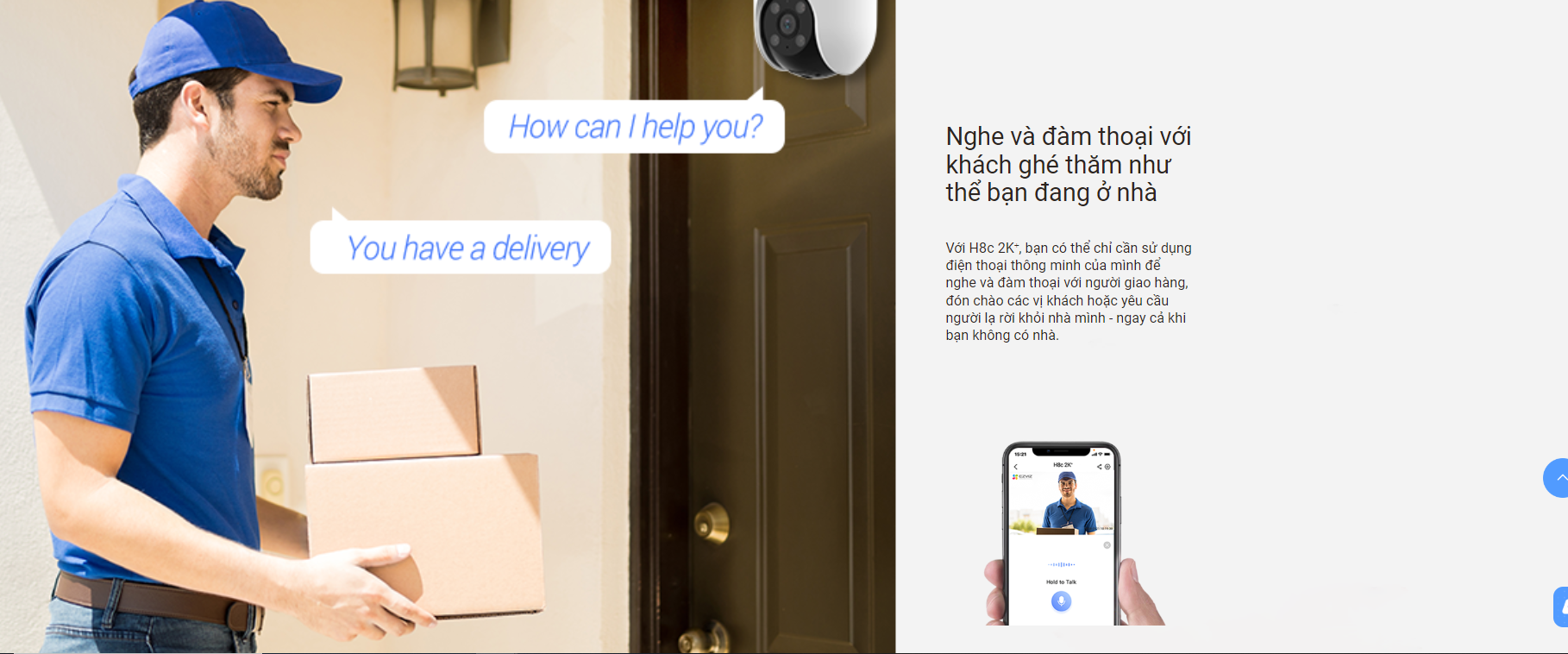 Camera Wifi EZVIZ H8C 5MP, Quay Quét 360 Độ, H8C 3M/2MP Đàm Thoại 2 Chiều, Ghi Hình Màu Ban Đêm- Hàng Chính Hãng