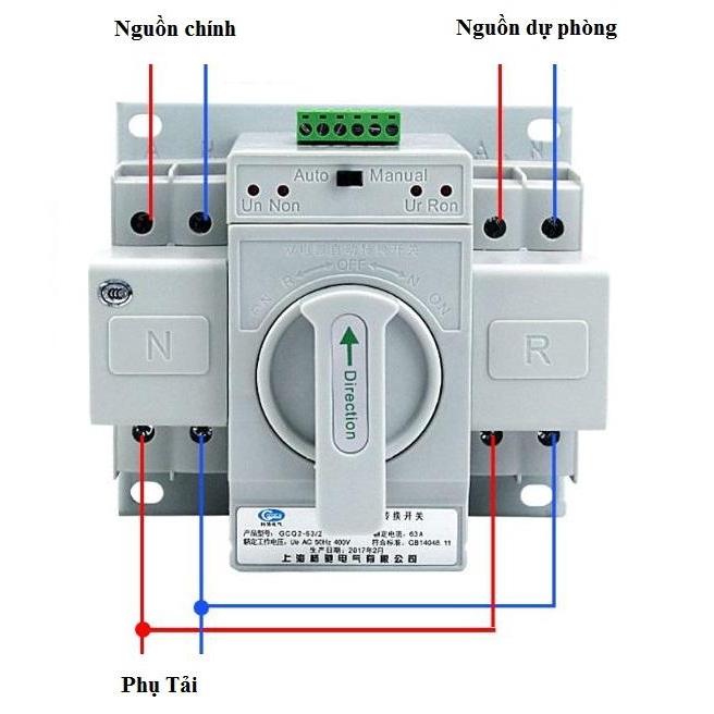 ATS Thiết bị chuyển mạch tự động 1 pha 63A/220V