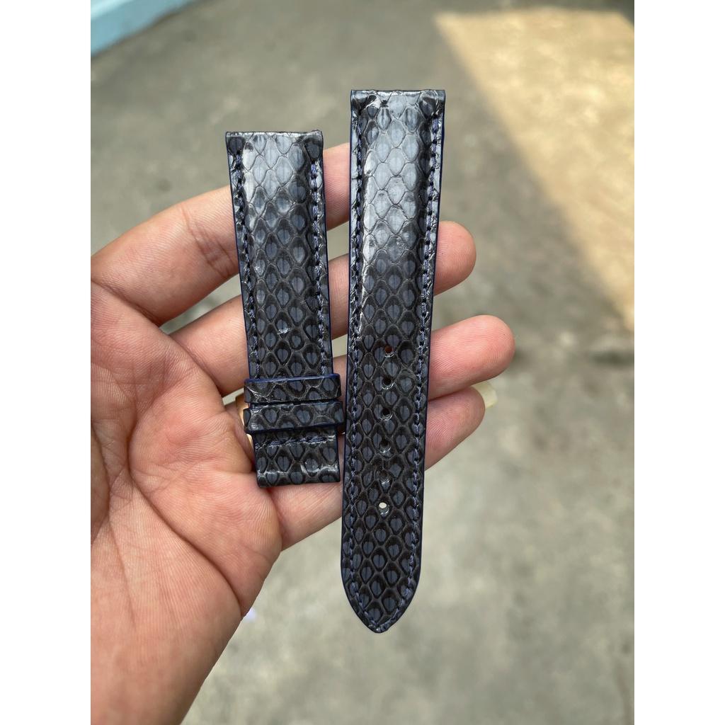 Dây Đồng Hồ Da Rắn Vân Cực Đẹp Lạ Màu Xanh Đá ,Dây Da Thật Nhiều Size TẶNG KÈM Khóa, Chốt, Tool Thay Dây