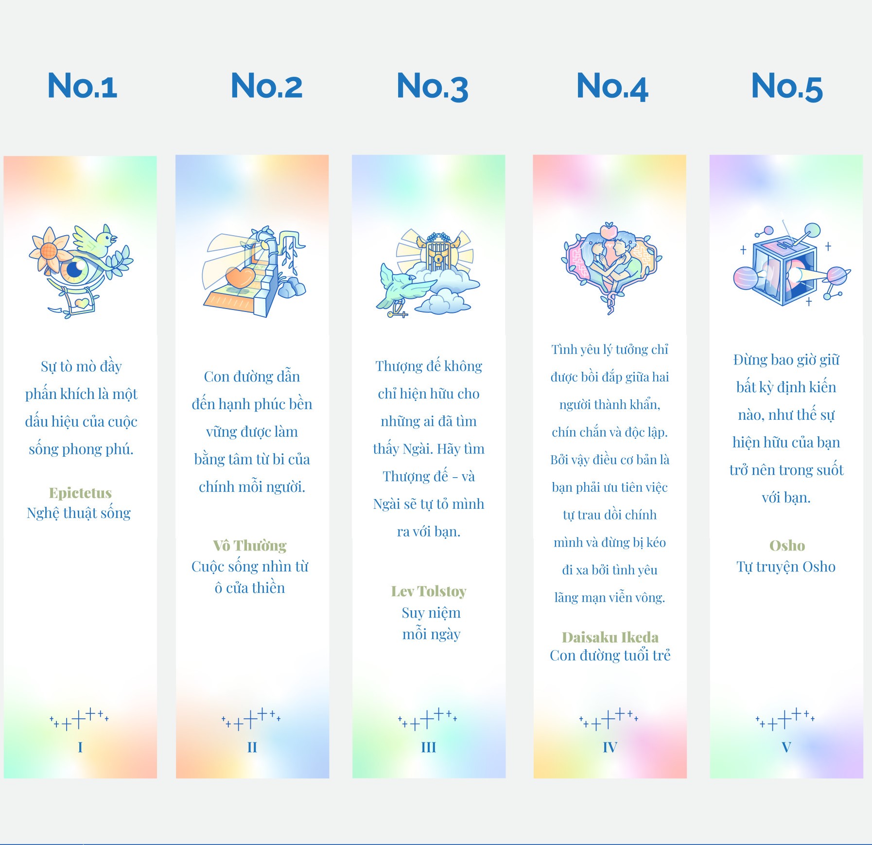 Bộ 10 bookmark Hạnh Phúc (Sách Khai Tâm)