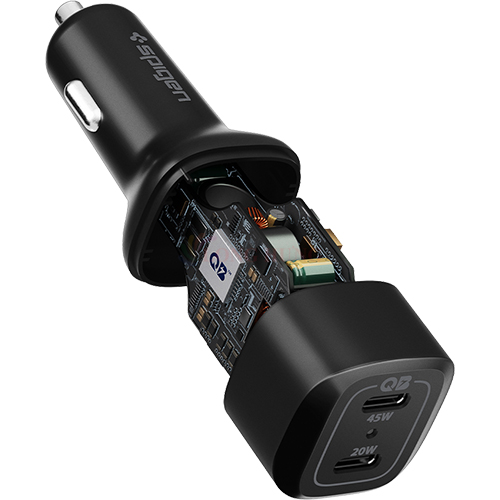 Cốc sạc xe hơi Spigen ArcStation Car Charger PC2000 2Type-C 65W ACP02562 - Hàng chính hãng