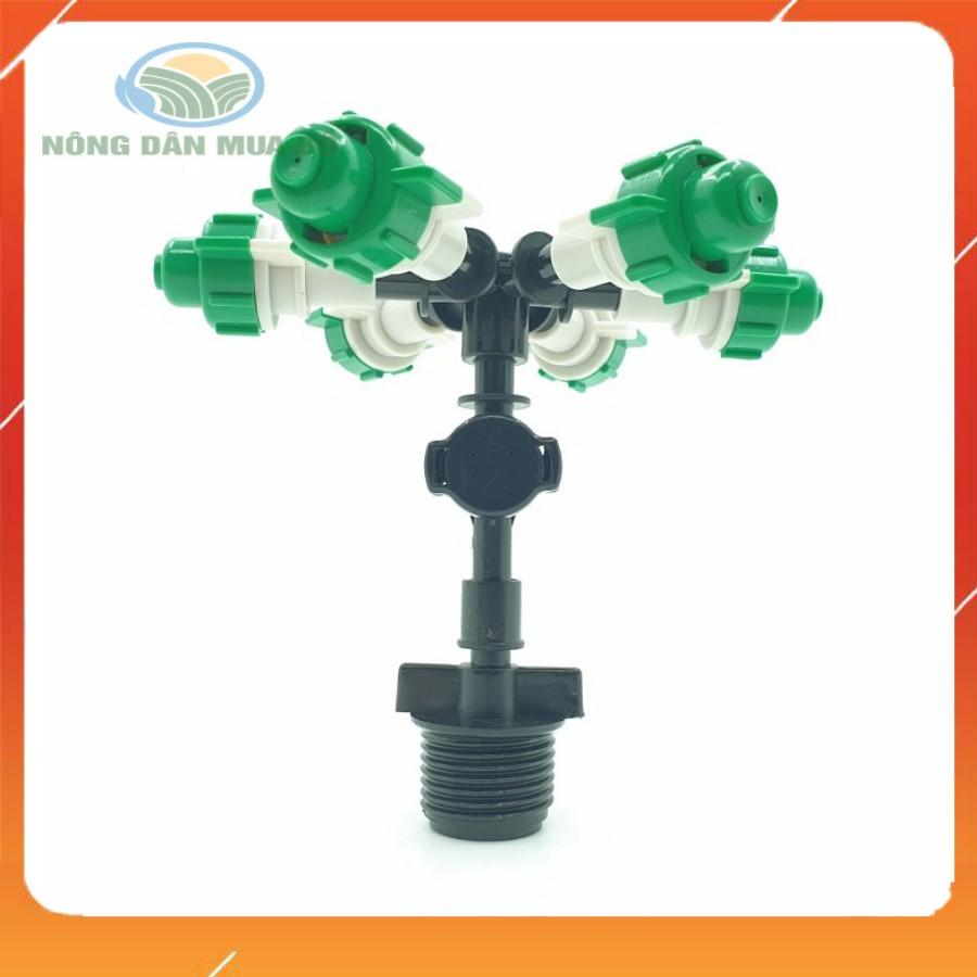 Bộ 5 Béc phun sương 6 hướng tưới cây, có van áp, chân ren 21mm