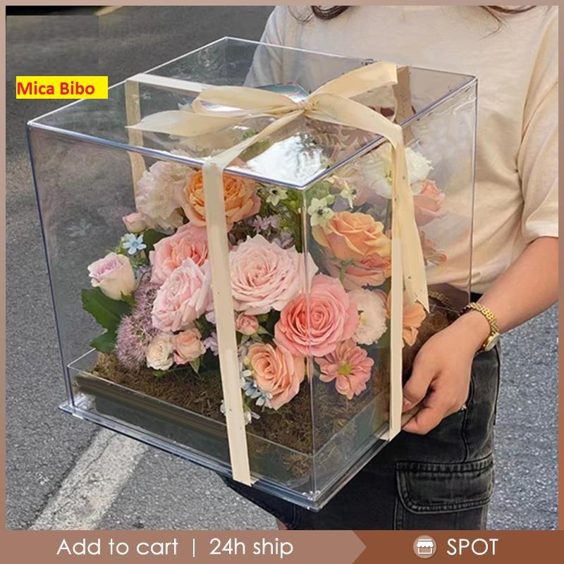 Hộp mica trồng hoa lan, Quà tặng, trang trí sản phẩm, nhiều kích thước