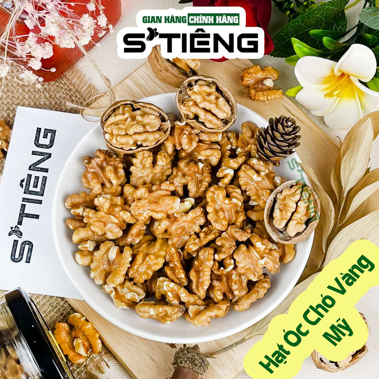 250Gr Nhân Hạt Óc Chó Vàng STIENG Nhập Khẩu Mỹ Sạch Vỏ Ăn Liền Hoặc Chế Biến Món Ăn