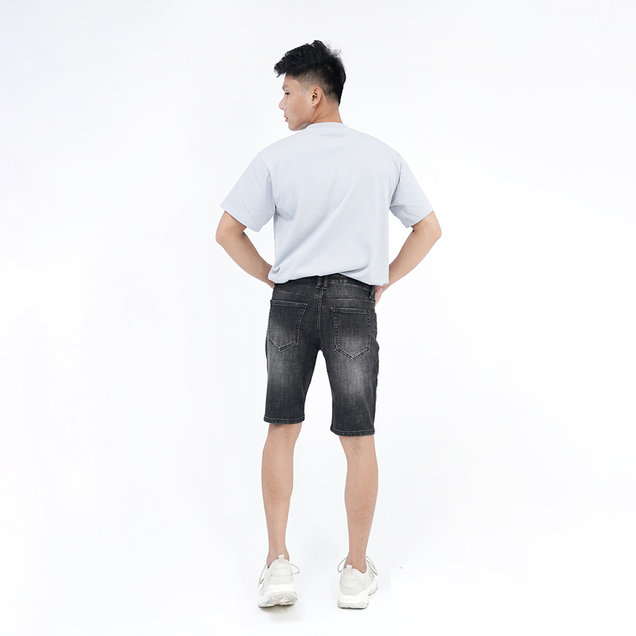 Quần Short Jeans Nam Rách Cao Cấp HUNTER X-RAYS  Form slimfit Thun Màu Xám Đậm S65