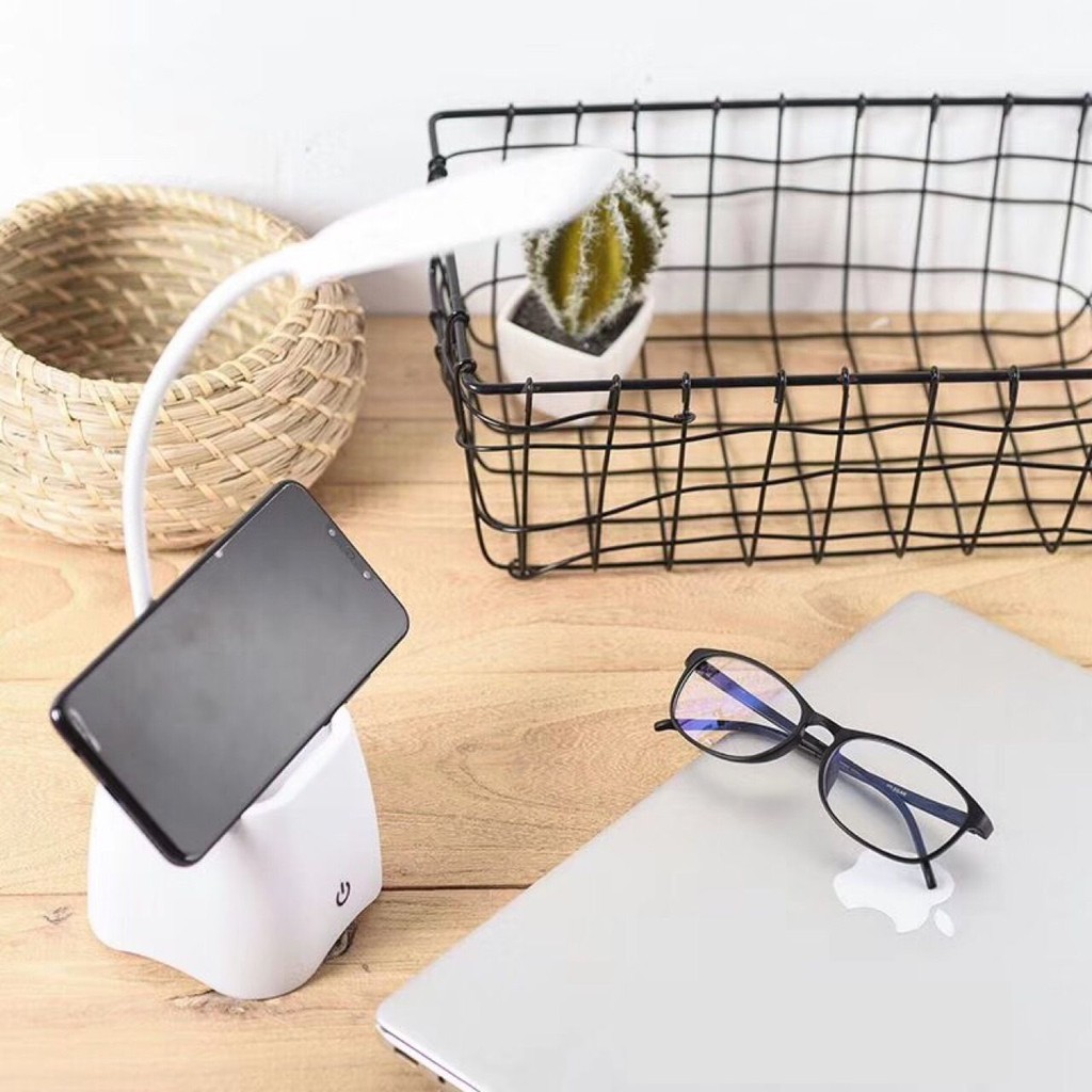 [ĐÈN LED] Đèn bàn học sinh 3 chế độ sáng, có ngăn để bút và khe để điện thoại -Hàng chính hãng (Giao màu ngẫu nhiên)