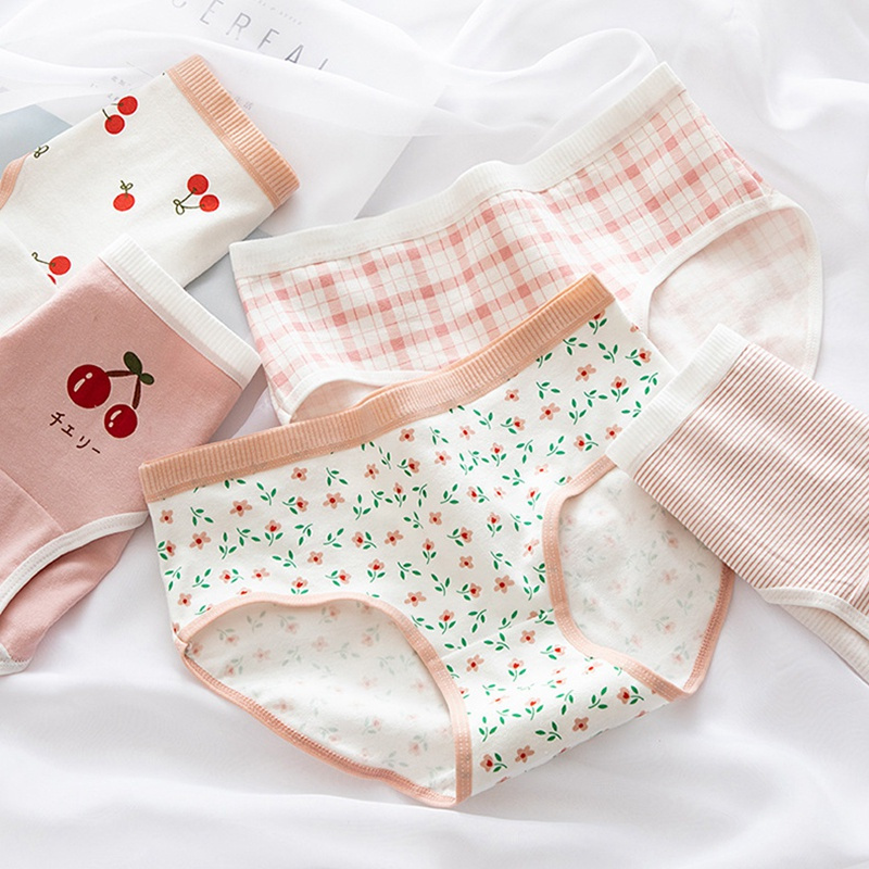 Combo 5 quần lót nữ cotton dễ thương Freesize - Kiểu Cherry