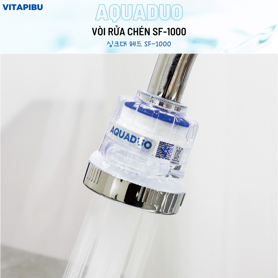 [싱크대 헤드 SF-1000] Đầu Vòi Rửa Chén Thanh Lọc Nước Và Tăng Áp Suất Nước AQUADUO SF-1000 [VITAPIBU