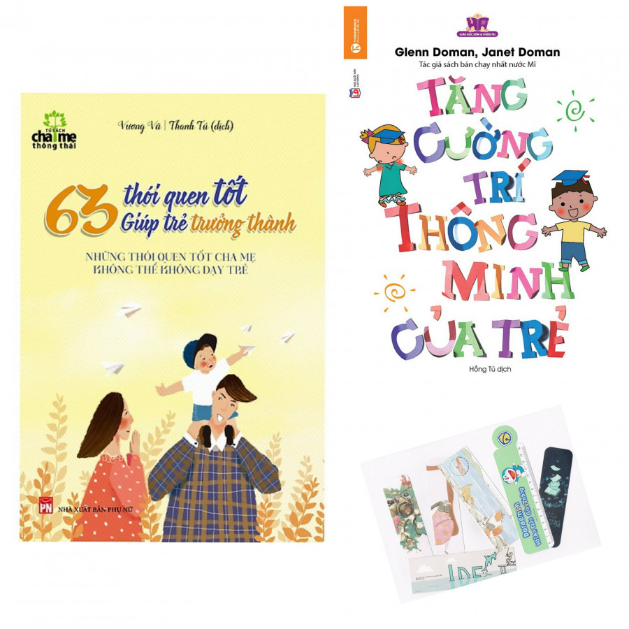 Combo 2 Cuốn: Tăng Cường Trí Thông Minh Của Trẻ + 63 Thói Quen Tốt Giúp Trẻ Trưởng Thành - Tặng Kèm Bookmark AHA