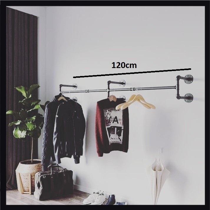 Kệ ống nước treo quần áo hai tầng, Giá kệ móc quần áo bằng ống nước