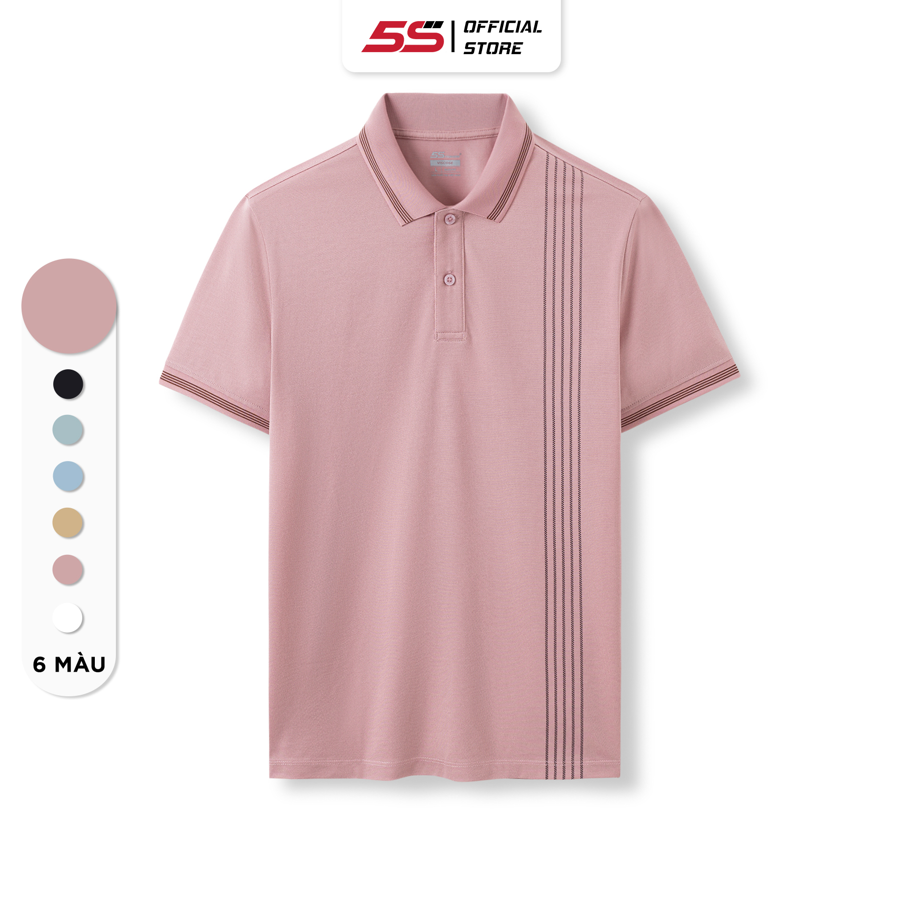 Áo Polo Nam 5S, Chất Liệu Viscose Kết Hợp Cotton Siêu Mát, Thấm Hút, Thiết Kế Lịch Lãm, Trẻ Trung (APC23031)