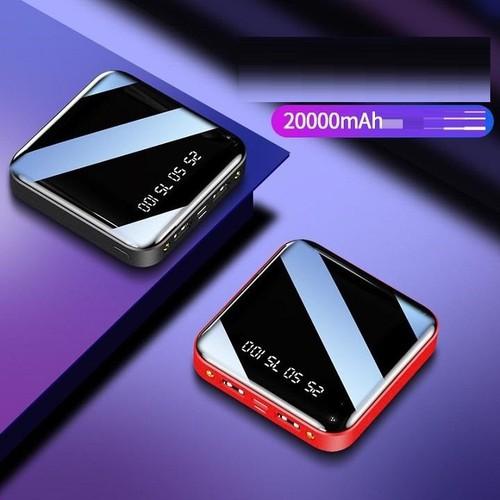 Sạc dự phòng mặt kính 20000mAh có đèn pin và hiển thị % pin