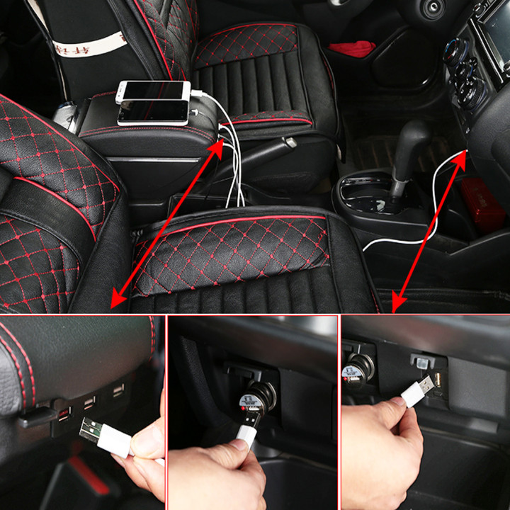 Hộp tỳ tay ô tô cao cấp dành cho Toyota Yaris và Vios tích hợp 7 cổng USB (DUSB-YRIS)