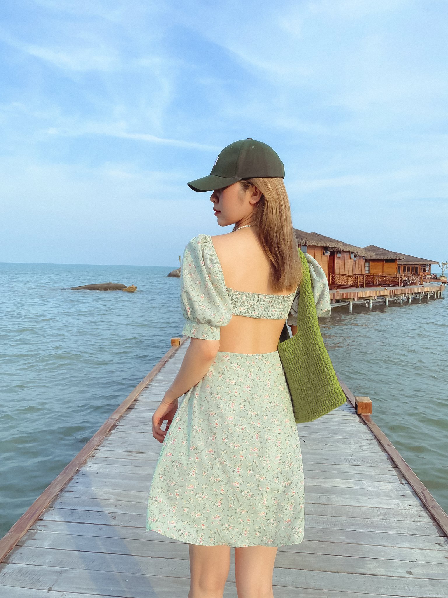 Đầm hoa xanh mint Vivi dress Gem Clothing SP060599