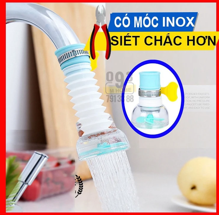 Đầu nối vòi nước KG17 tăng áp thông minh chứa hạt lọc bẩn, phù hợp mọi loại chậu xoay 360độ khoảng 3.5cm (giao màu ngẫu nhiên)