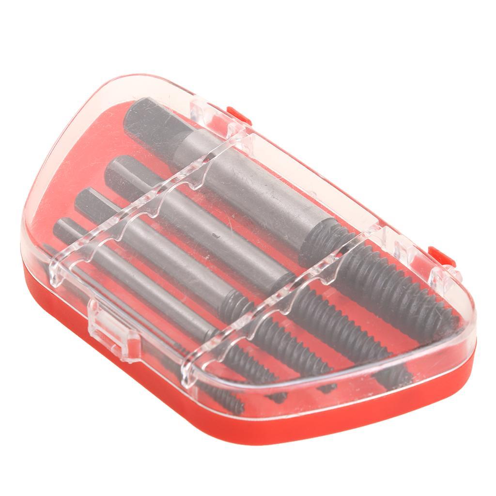 5x 4-18mm Small - Large Screw Extractor Set In Case Broken Stud Bolt Remover