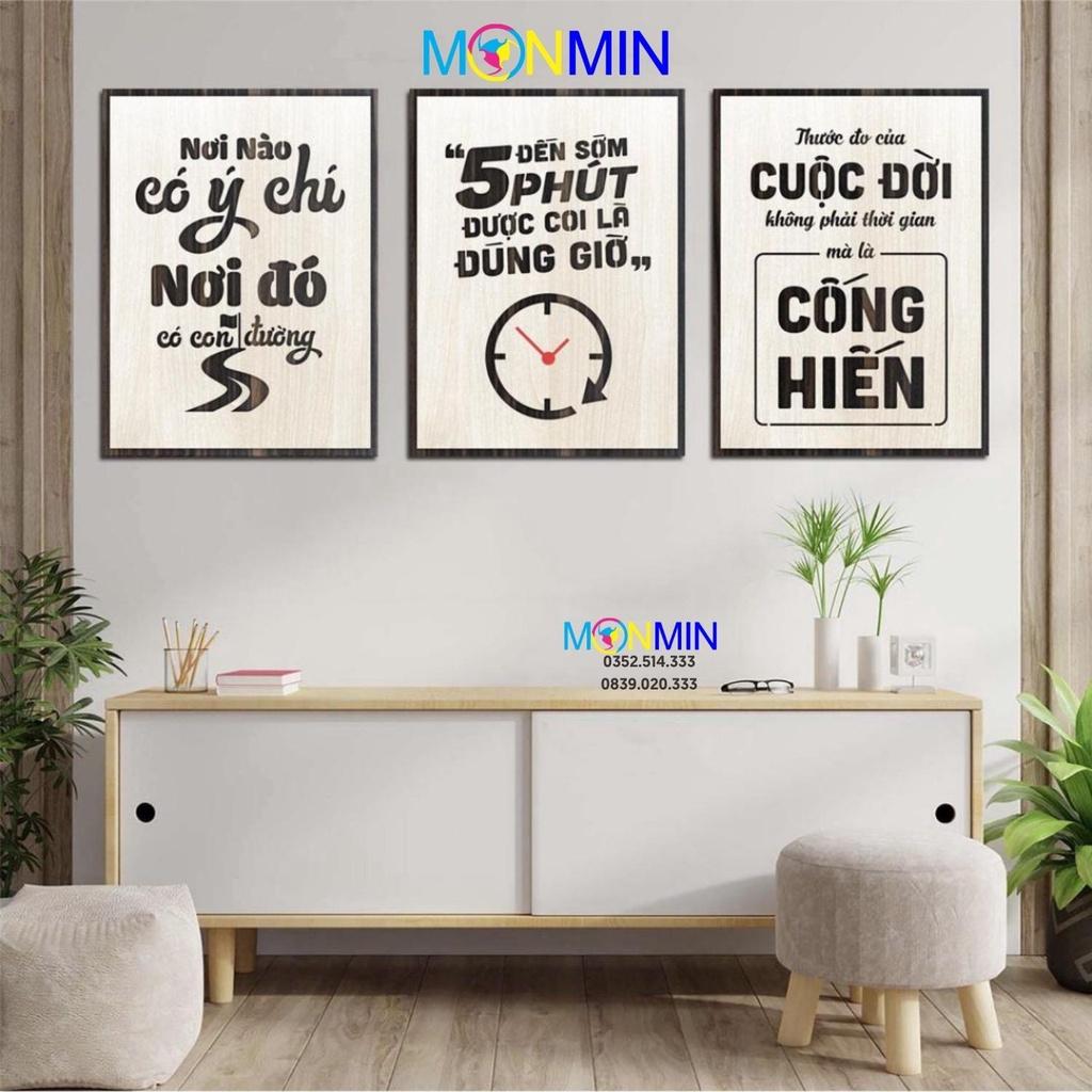 Combo 3 Tấm Tranh Slogan Gỗ tạo động lực khổ lớn 54x40cm