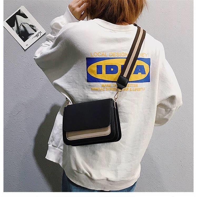 TÚI ĐEO CHÉO MINI ULZZANG THỜI TRANG NỮ PHỐI 2 MÀU DÂY ĐEO CHÉO BẢN TO PHỤ KIỆN THỜI TRANG