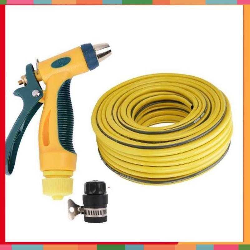 Bộ dây vòi xịt nước rửa xe,tưới cây tăng áp 3 lần 15m
