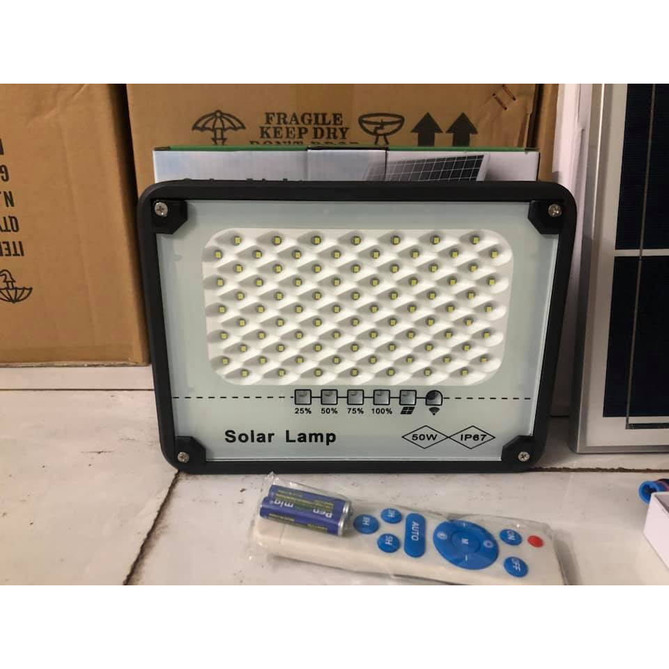 Đèn Năng Lượng Mặt Trời 50W- Đèn Chống Lóa 50W | Sản phẩm sử dụng 100% năng lượng mặt trời, có điều khiển từ xa tiện lợi và thông minh