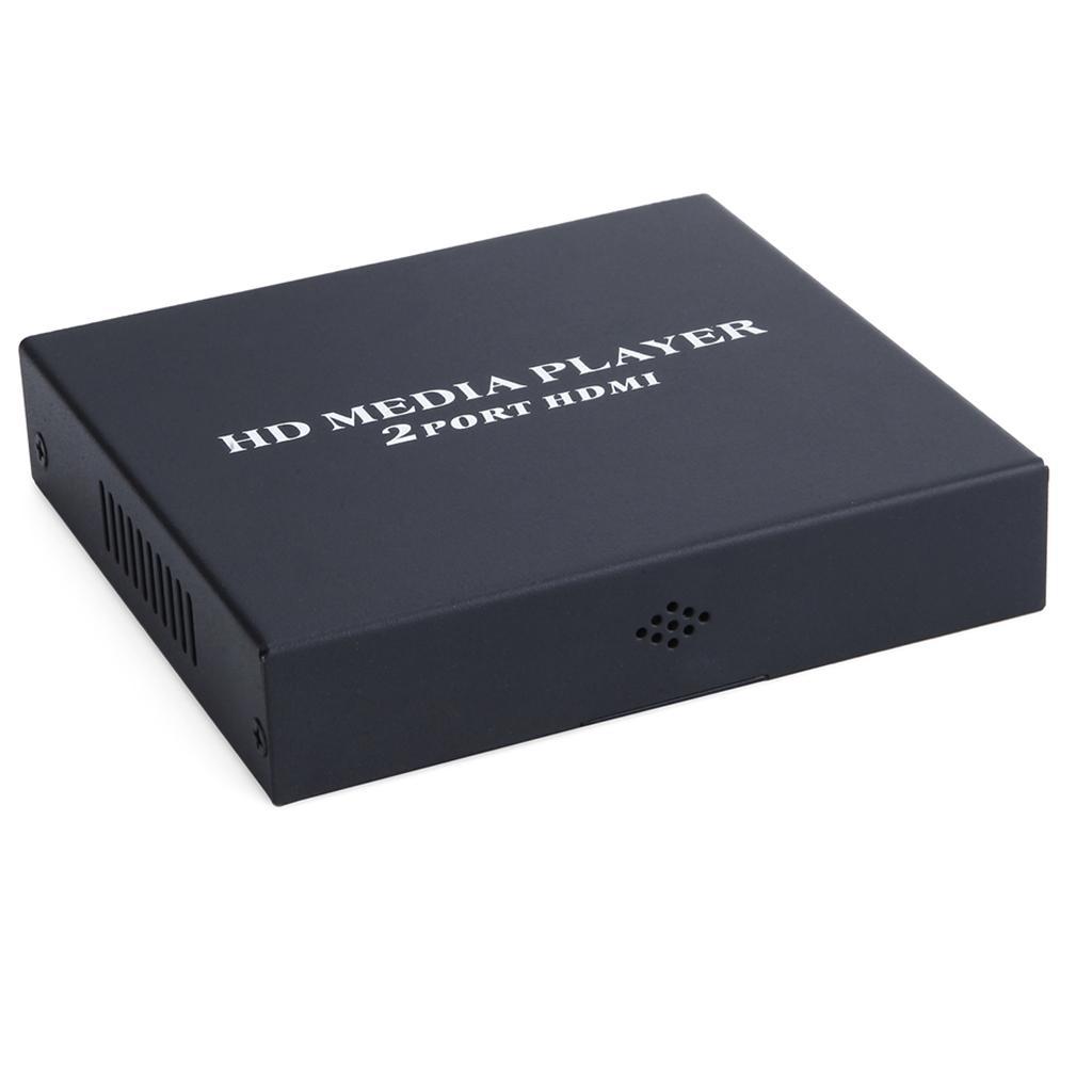 Portable HD 1080P Media Player with 2Ports HDMI/VGA/AV Outputs Black